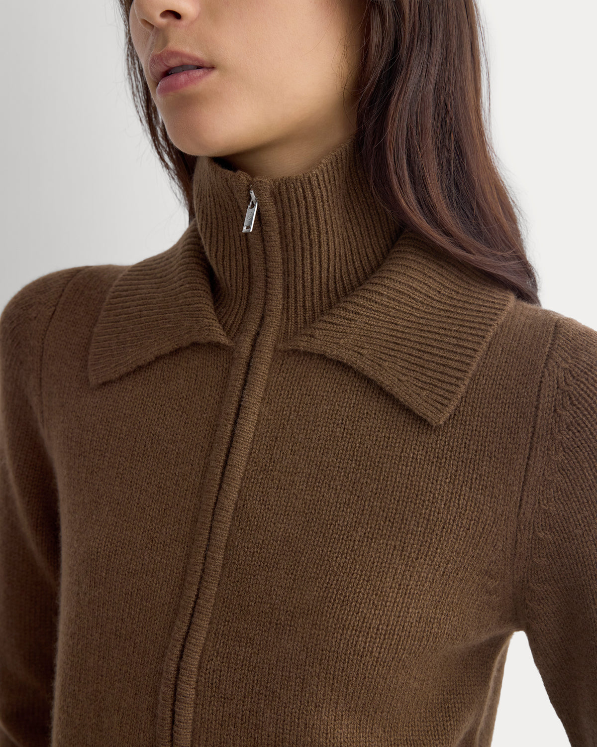 Double-Collar Jacket in Luxe Merino | Cocoa