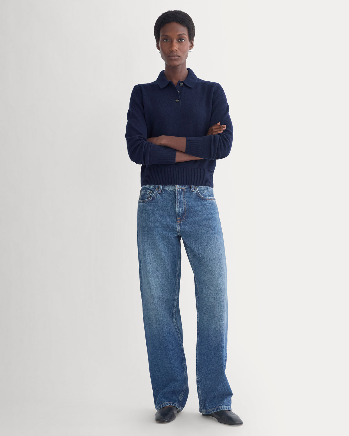 Shrunken Polo in Luxe Merino | Navy