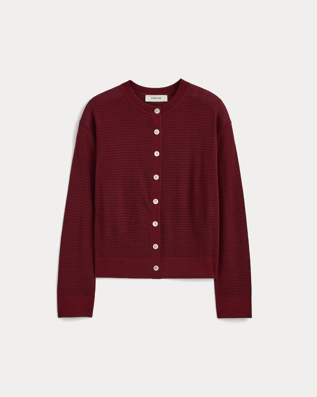 Crew Cardigan in Ultrasoft Merino | Cabernet/Deep Plum