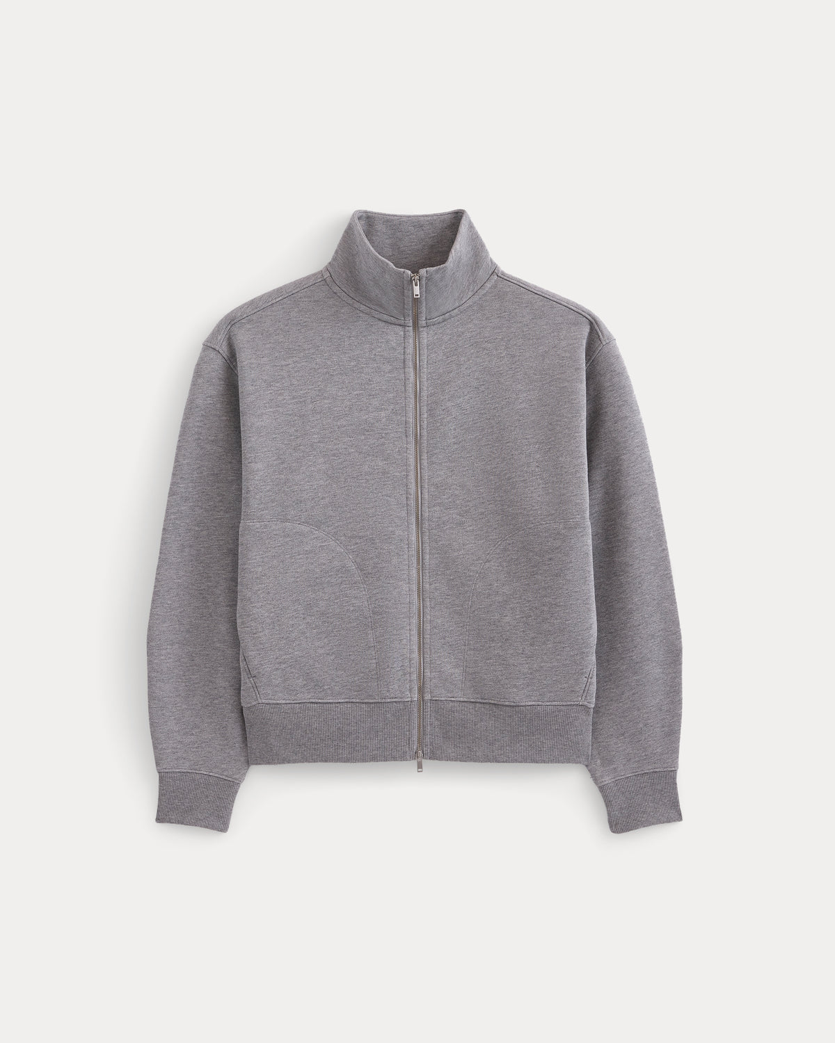 Luxe Fleece Full-Zip Turtleneck | Vintage Heather Grey