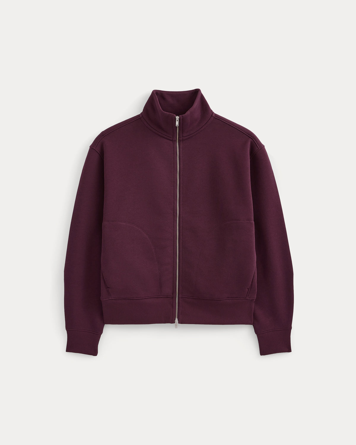 Luxe Fleece Full-Zip Turtleneck | Deep Plum