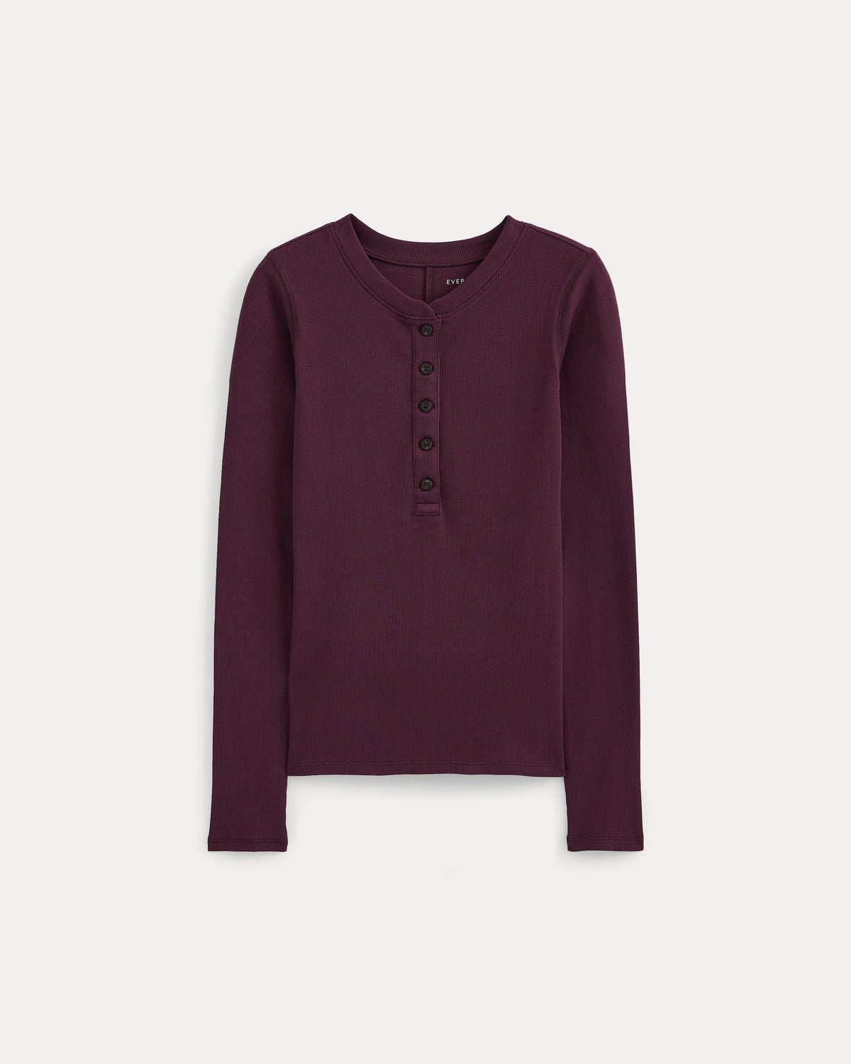 The Luxe Rib Henley | Deep Plum
