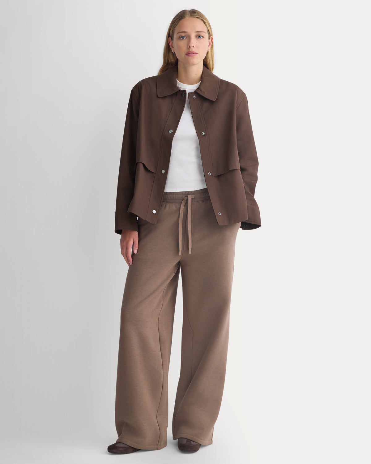 Luxe Fleece Wide-Leg Sweatpant | Deep Taupe