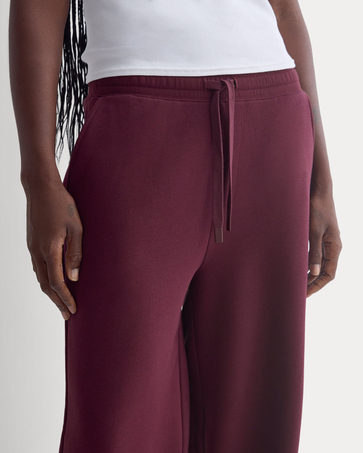 Luxe Fleece Wide-Leg Sweatpant | Deep Plum
