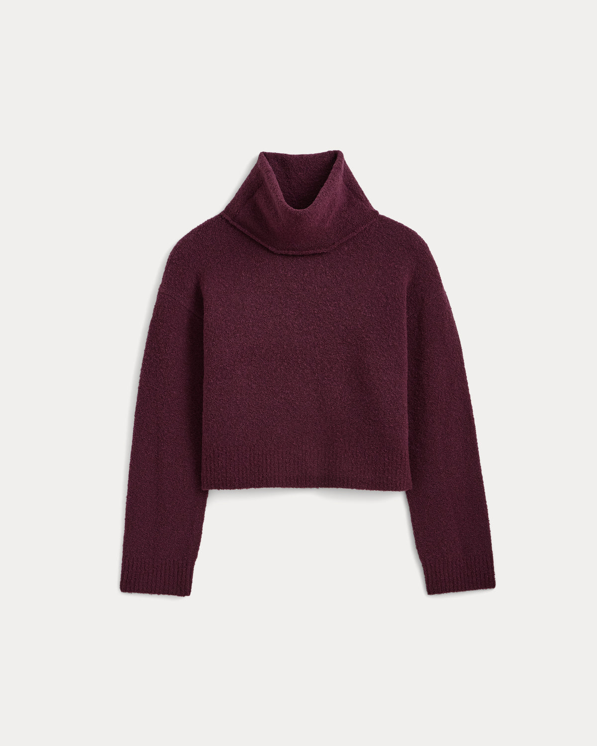Bouclé Oversized Turtleneck Sweater | Deep Plum