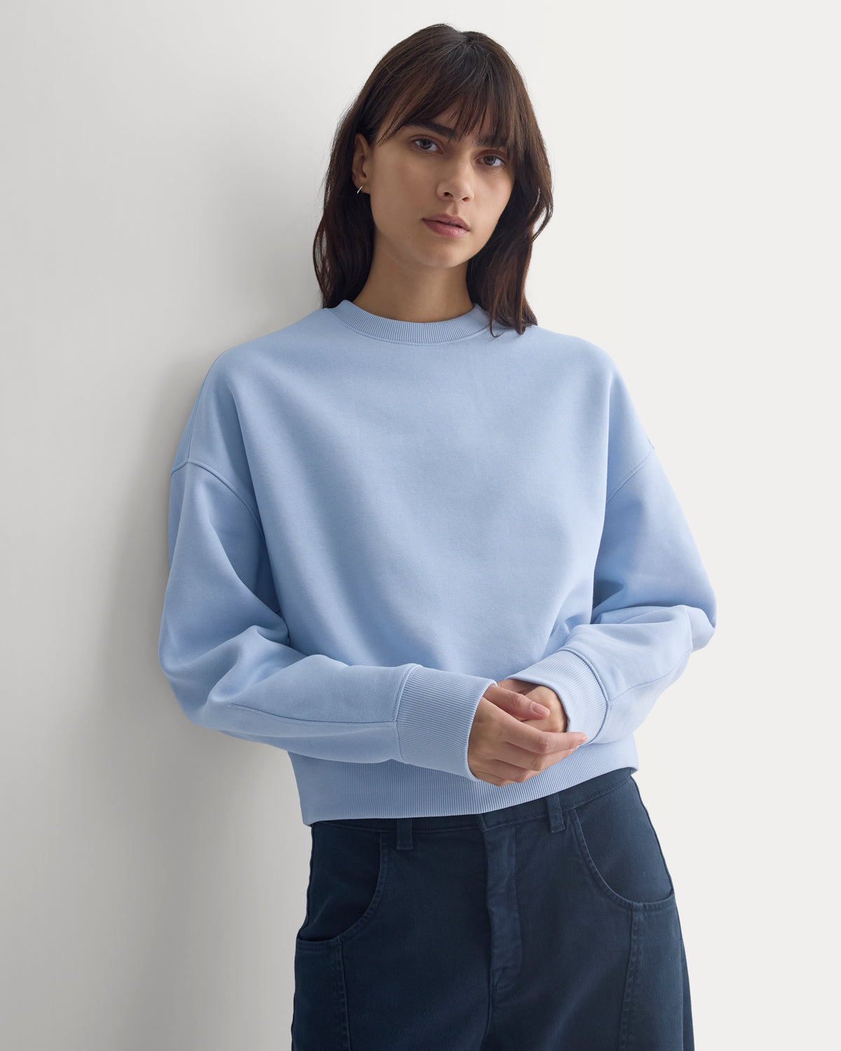 Luxe Fleece Shrunken Crew | Cashmere Blue