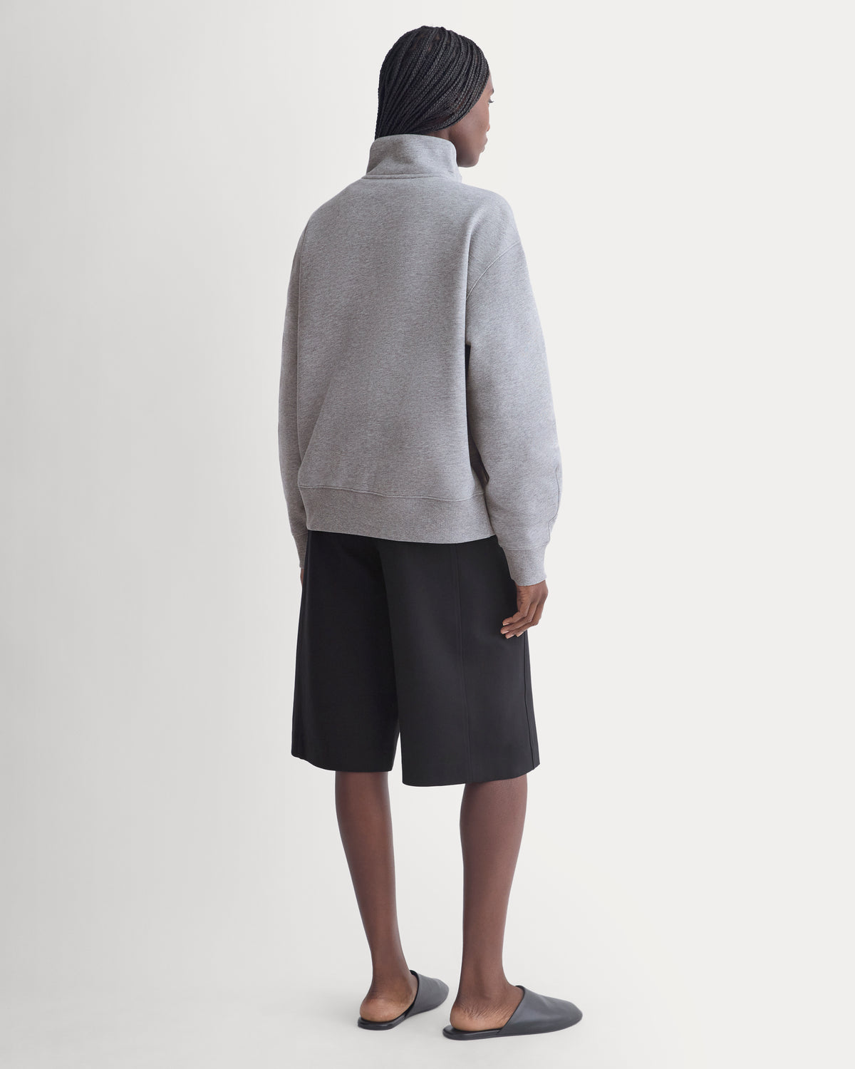 Luxe Fleece Full-Zip Turtleneck | Vintage Heather Grey