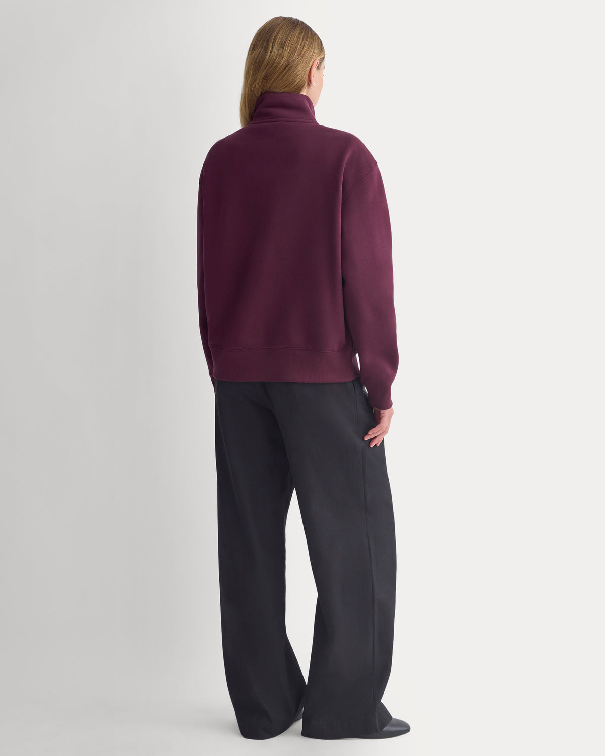 Luxe Fleece Full-Zip Turtleneck | Deep Plum