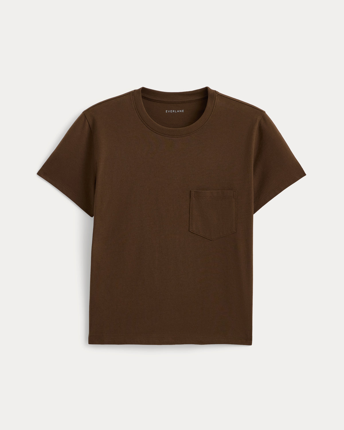 The Box-Cut Tee in Essential Cotton | Cocoa | Pocket