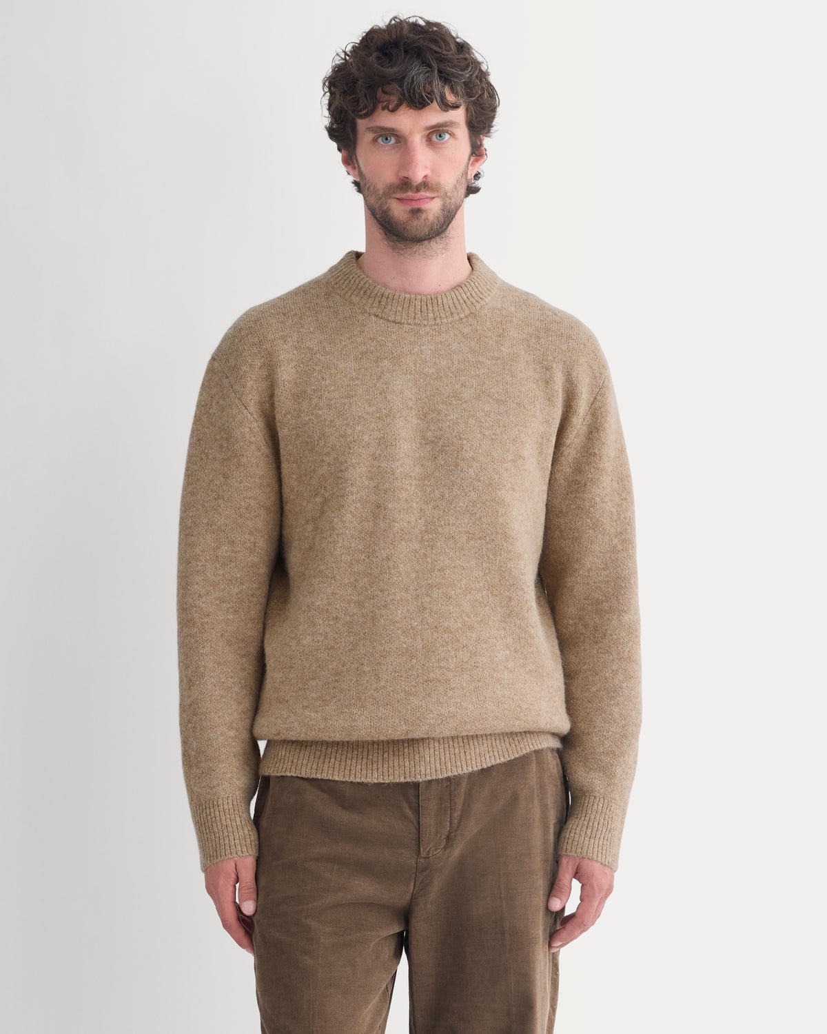 Alpaca Pullover Sweater | Dark Heathered Camel