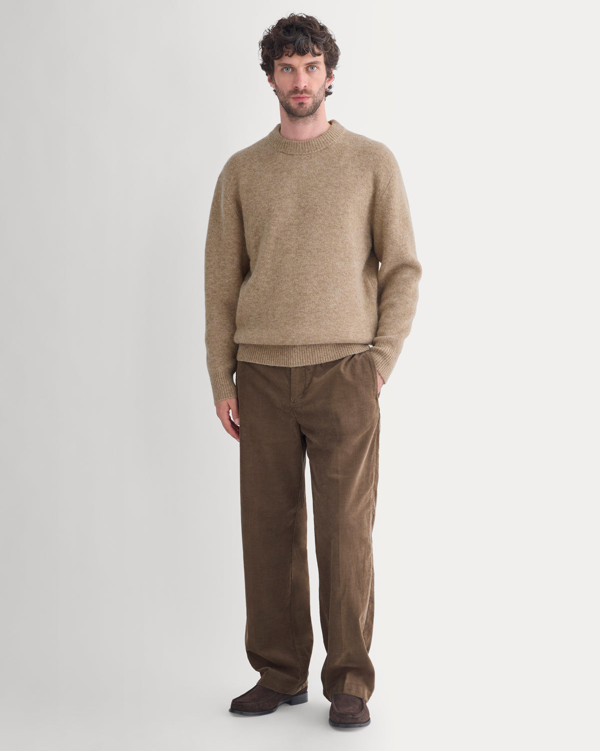 Alpaca Pullover Sweater | Dark Heathered Camel