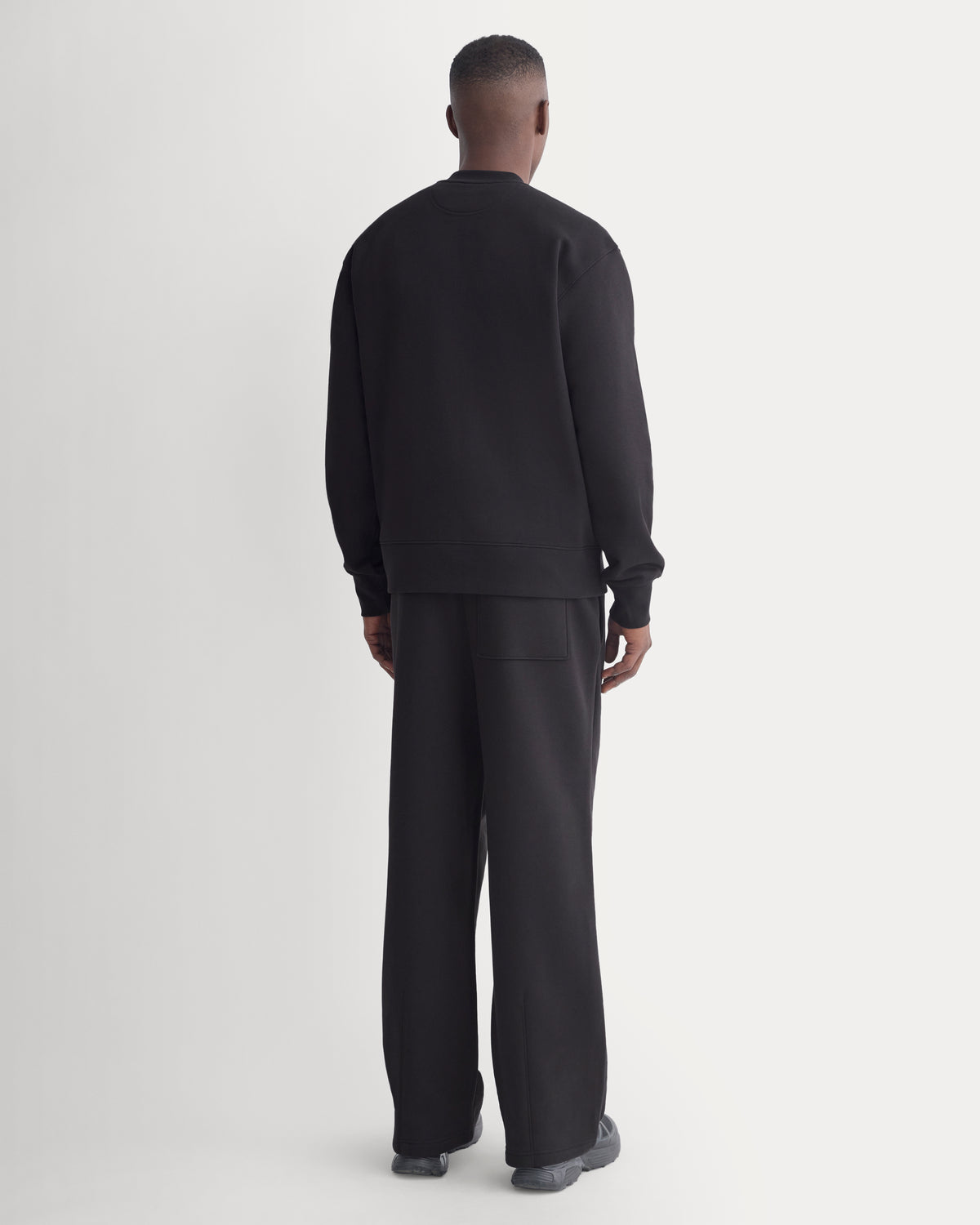 Luxe Fleece Zip Crew Cardigan | Black