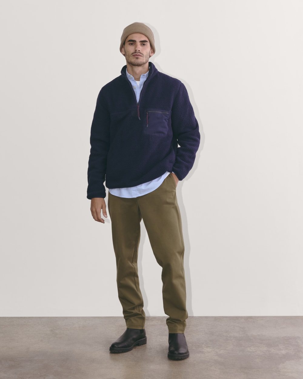 The Teddy Quarter-Zip Fleece | Navy – Everlane