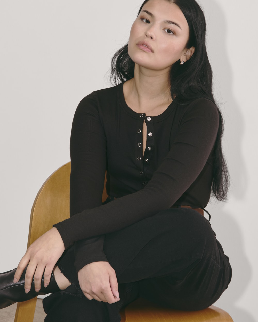 womens-pima-rib-long-sleeve-henley-black