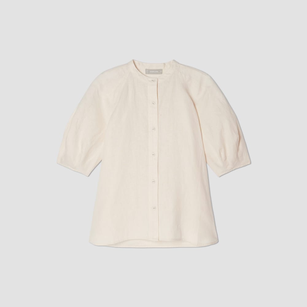 womens-linen-puff-sleeve-shirt-canvas | alt