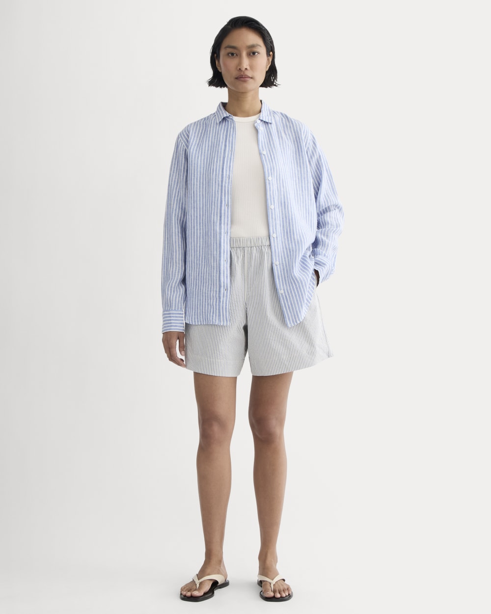 womens-seersucker-pull-on-short-dutch-blue-natural | primary