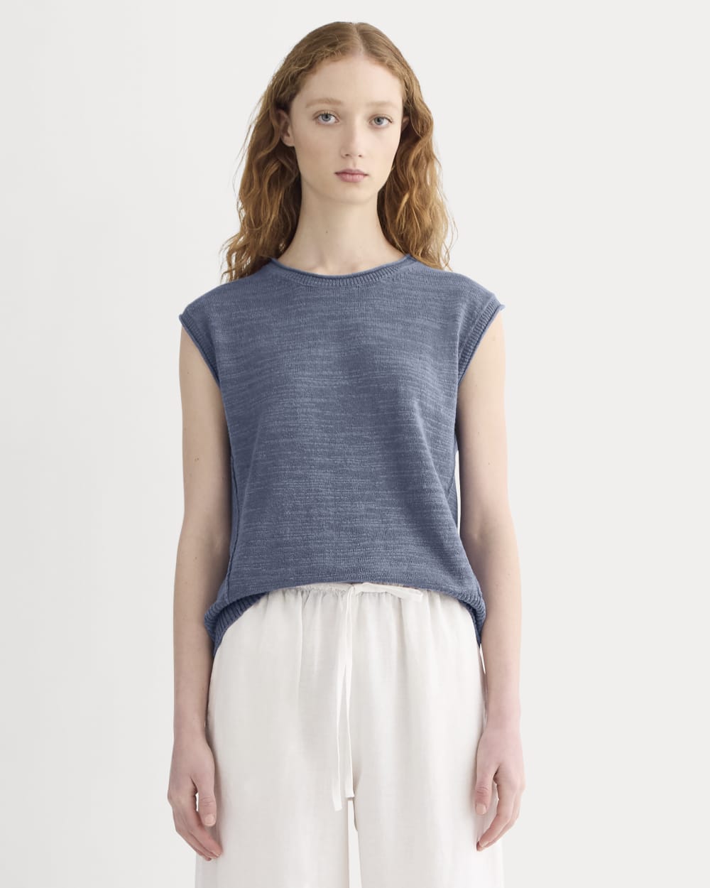 The Muscle Sweater in Cotton Linen Indigo – Everlane