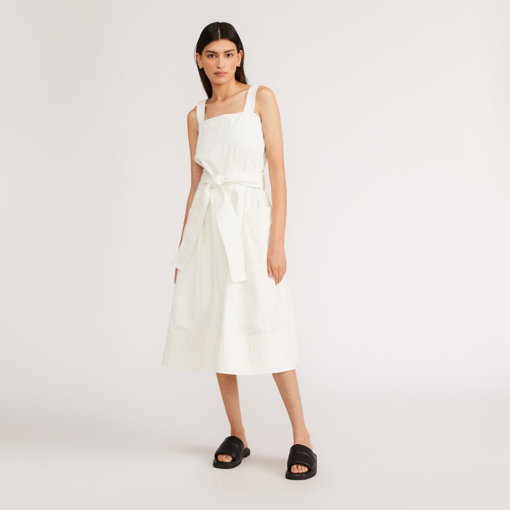The Organic Cotton Herringbone Dress | Bone  Everlane