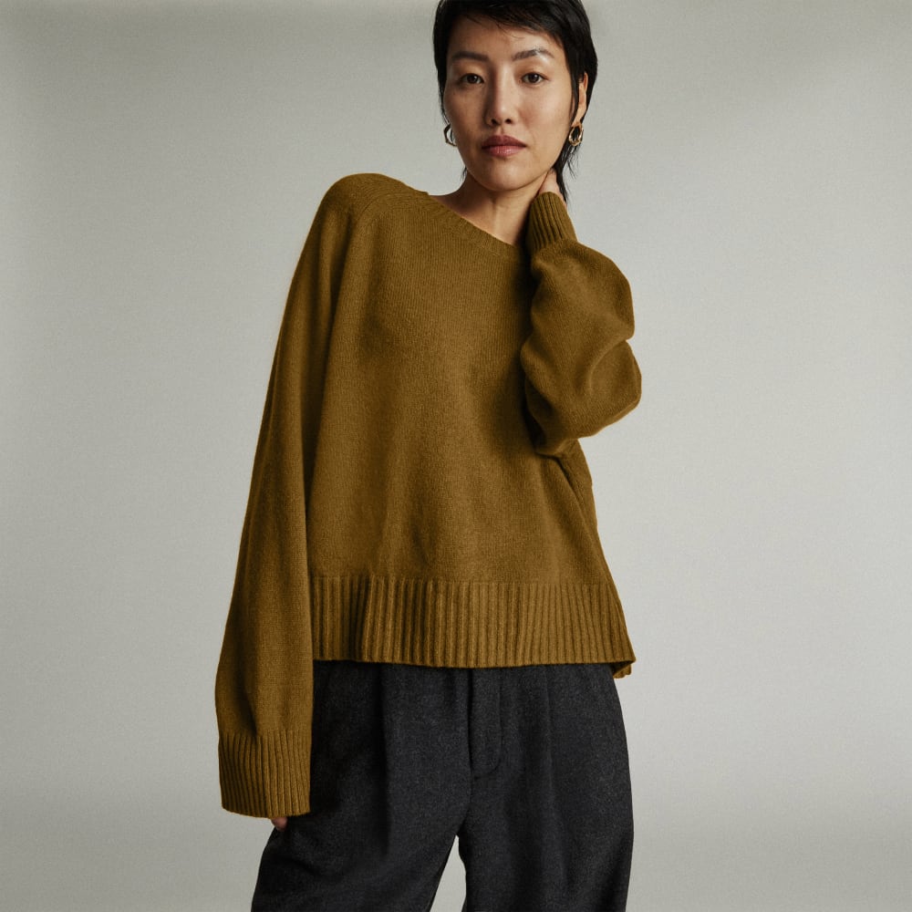 womens-recashmere-cropped-crew-sweater-tapenade | primary