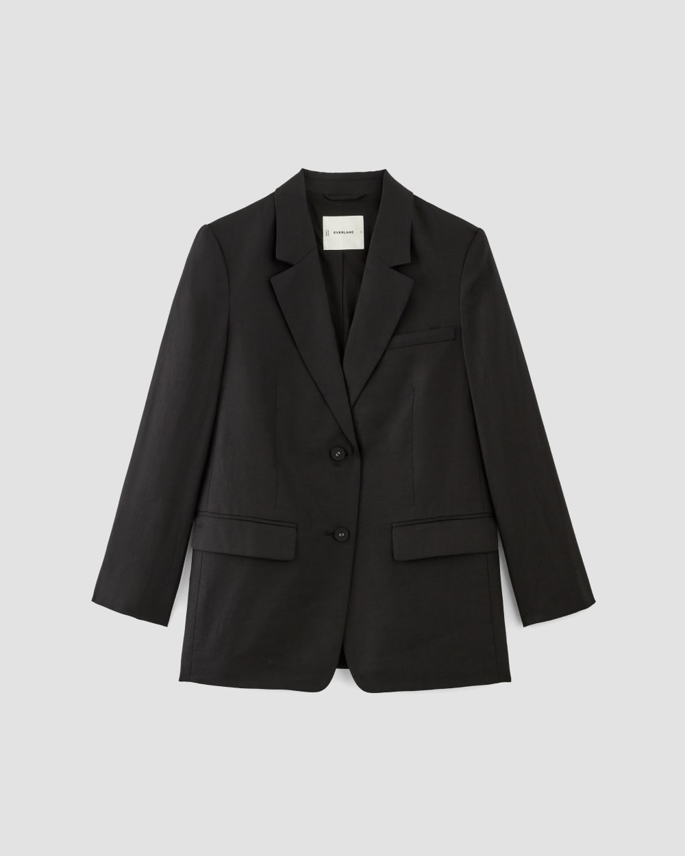 womens-linen-oversized-blazer-black | alt