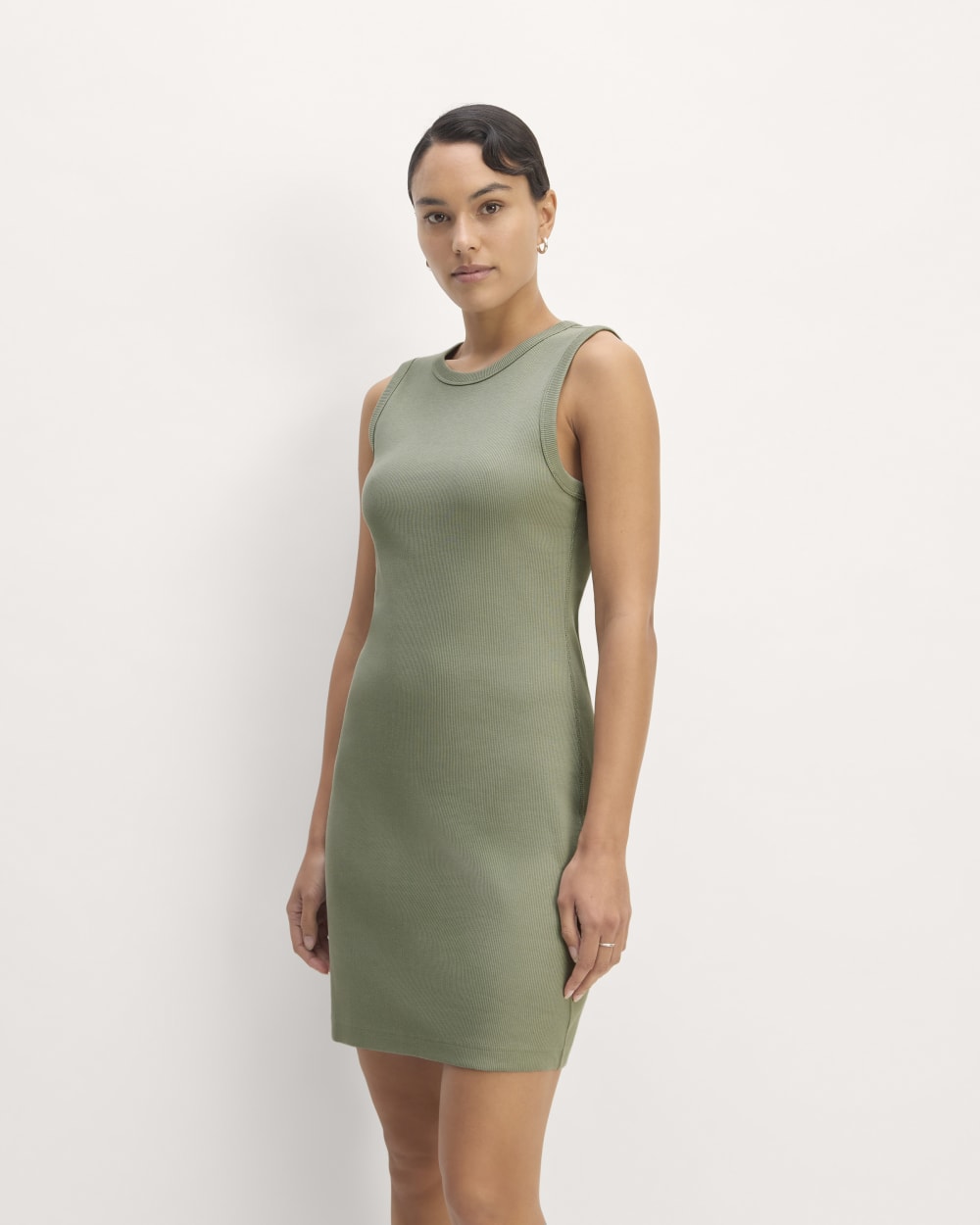 The Ribbed Mini Dress | Sage Green Everlane The Ribbed Mini Dress | Sage Green Everlane