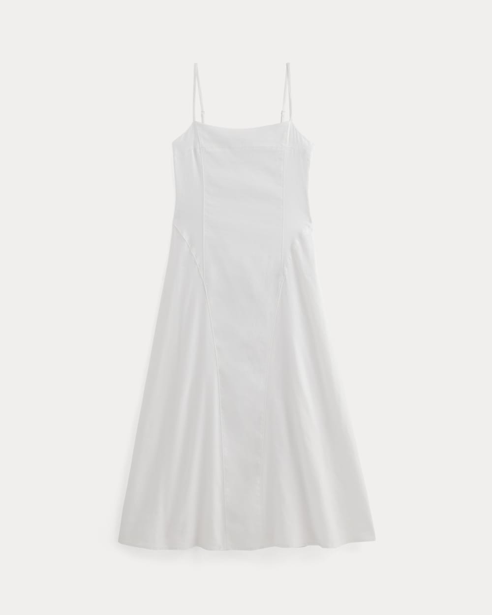 womens-seamed-dress-stretch-linen-white | alt