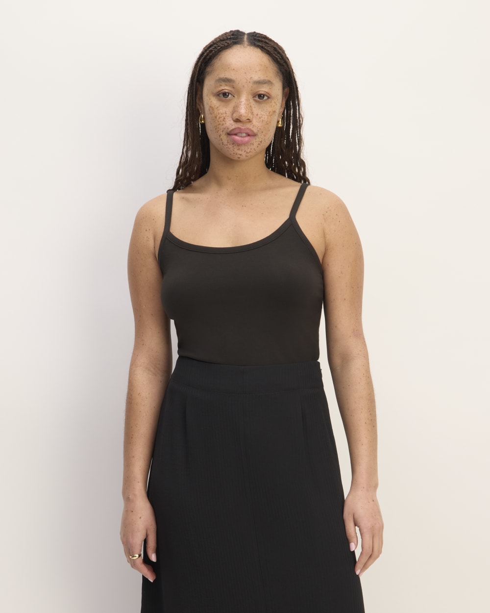 The Supima® Form Spaghetti Strap Cami | Black – Everlane