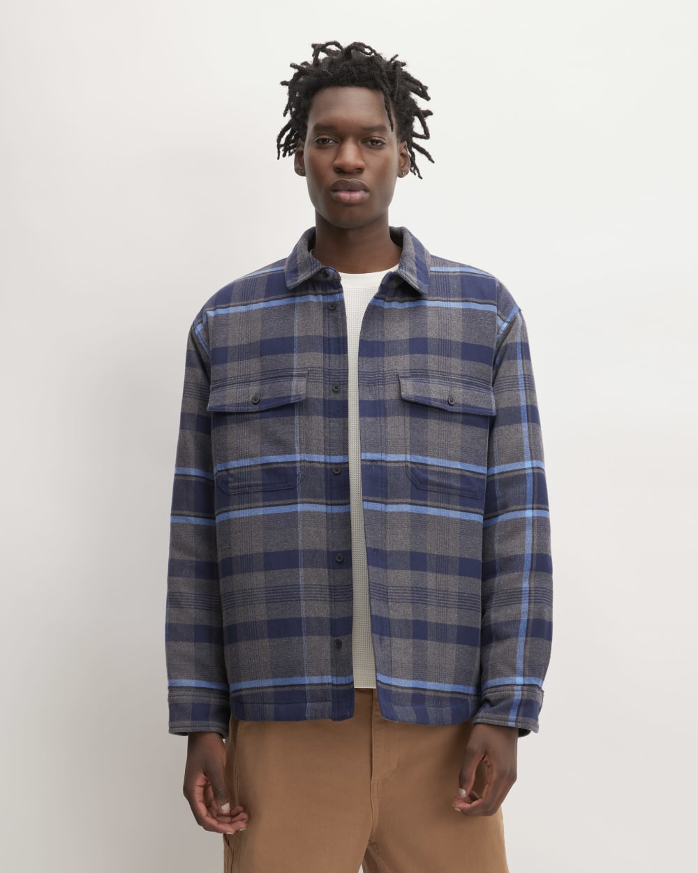The Flannel Filled Shirt Jacket | Heritage Blue / Black / Navy / Heath Everlane The Flannel Filled Shirt Jacket | Heritage Blue / Black / Navy / Heath Everlane