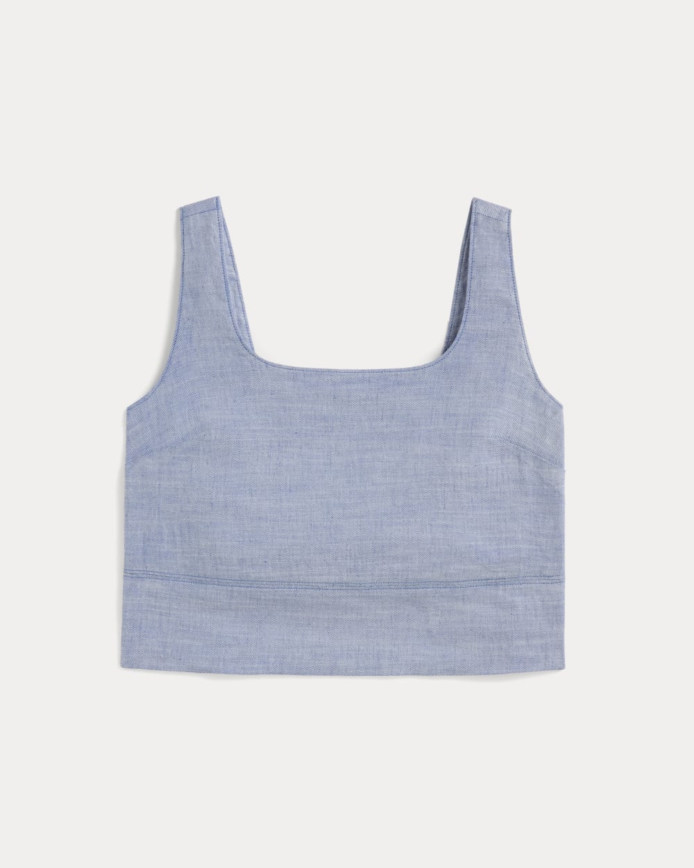 womens-square-tank-in-stretch-linen-chambray | alt