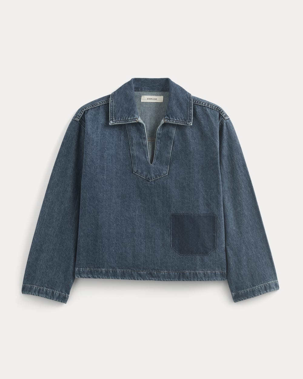 womens-cropped-denim-tunic-tungsten-blue-stone | alt