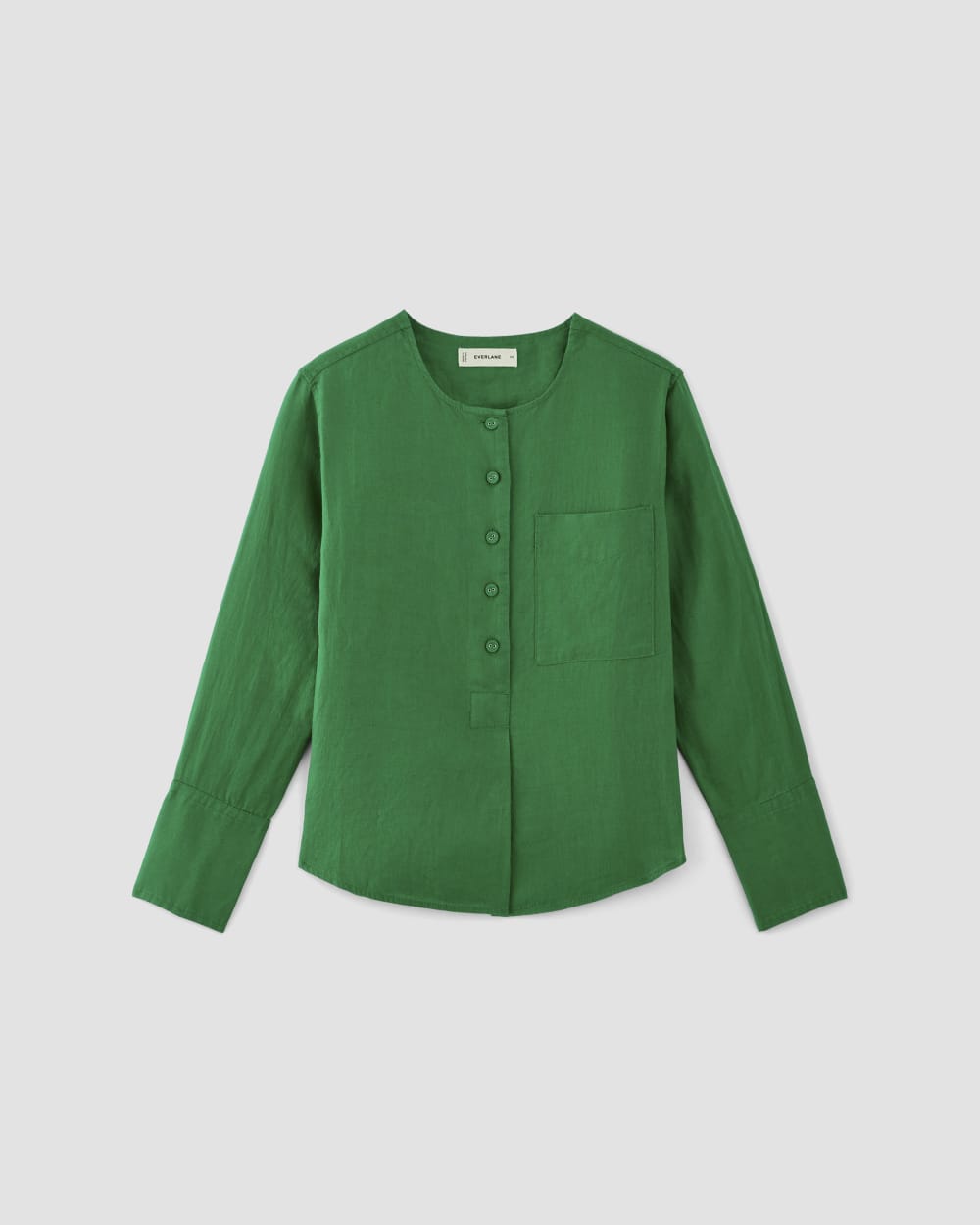 womens-linen-popover-shirt-grass-green | alt