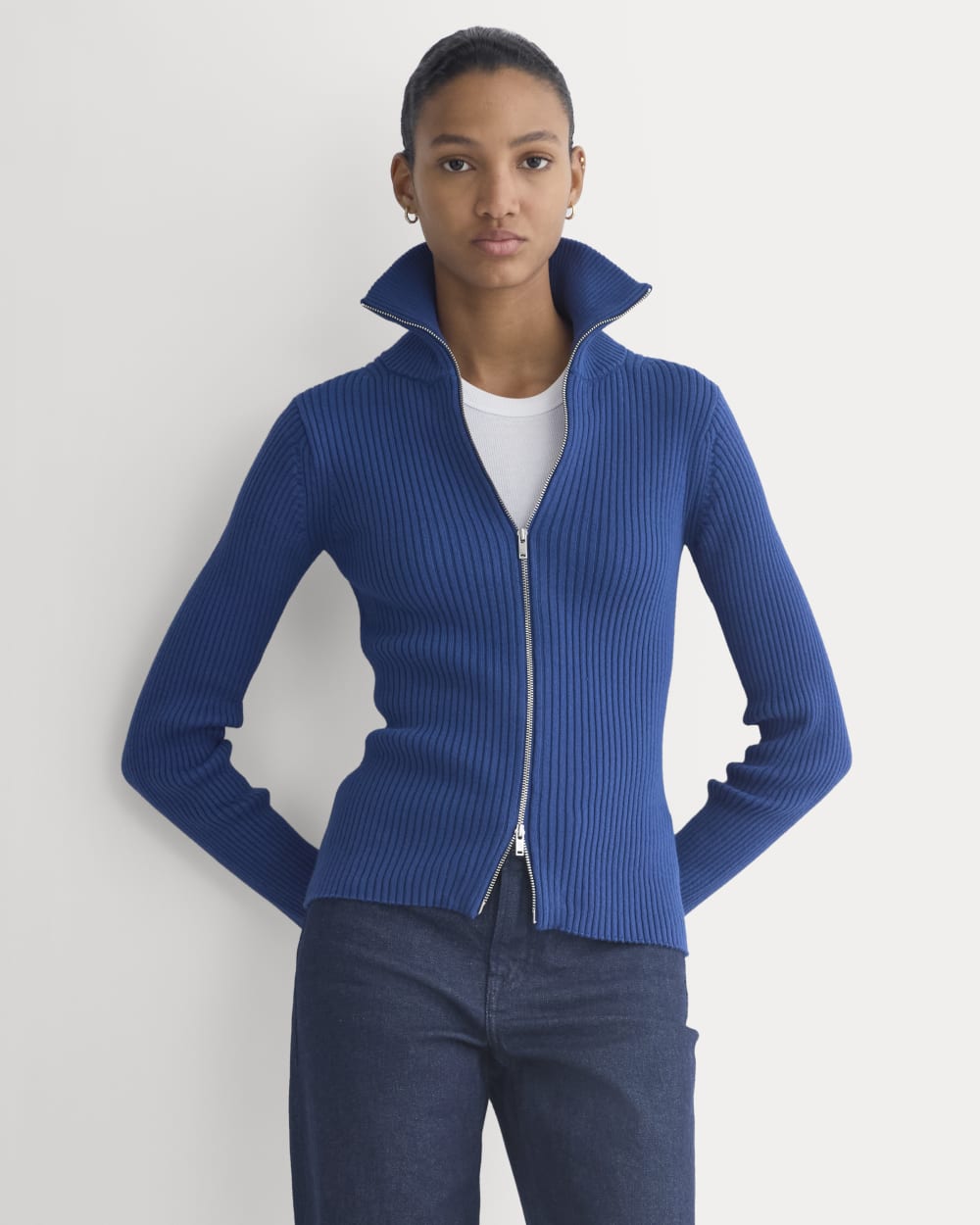 womens-full-zip-rib-jacket-cotton-estate-blue | primary