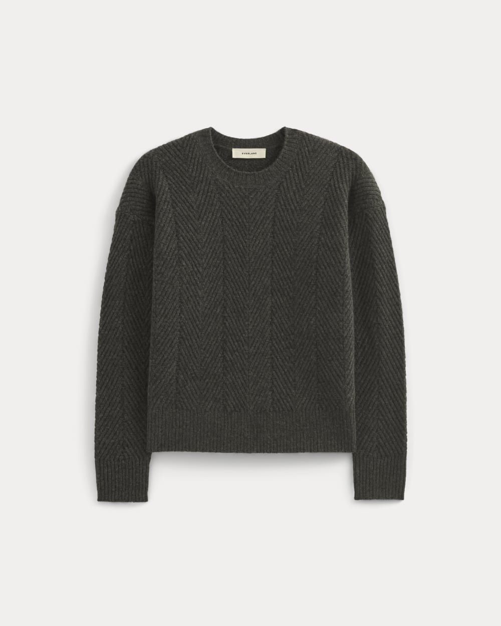 womens-cashmere-herringbone-sweater-heather-charcoal | alt