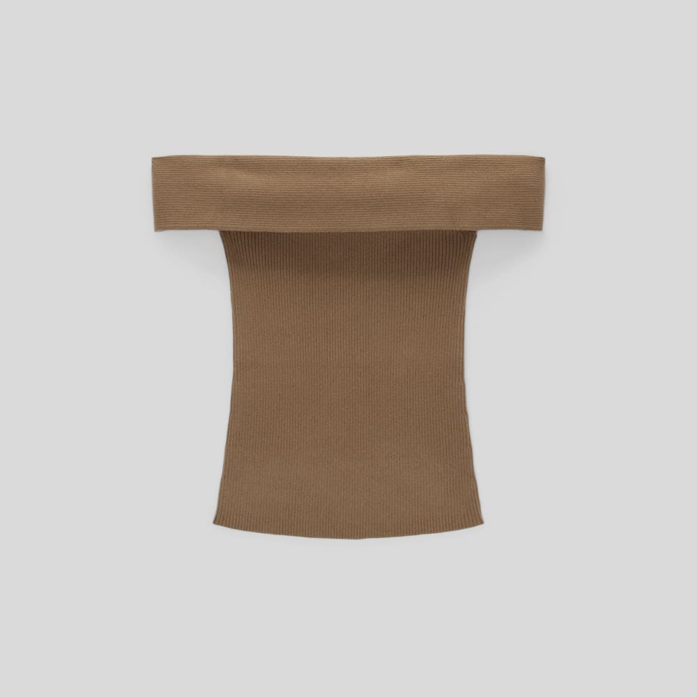 womens-ribbed-cotton-off-shoulder-top-toasted-coconut | alt