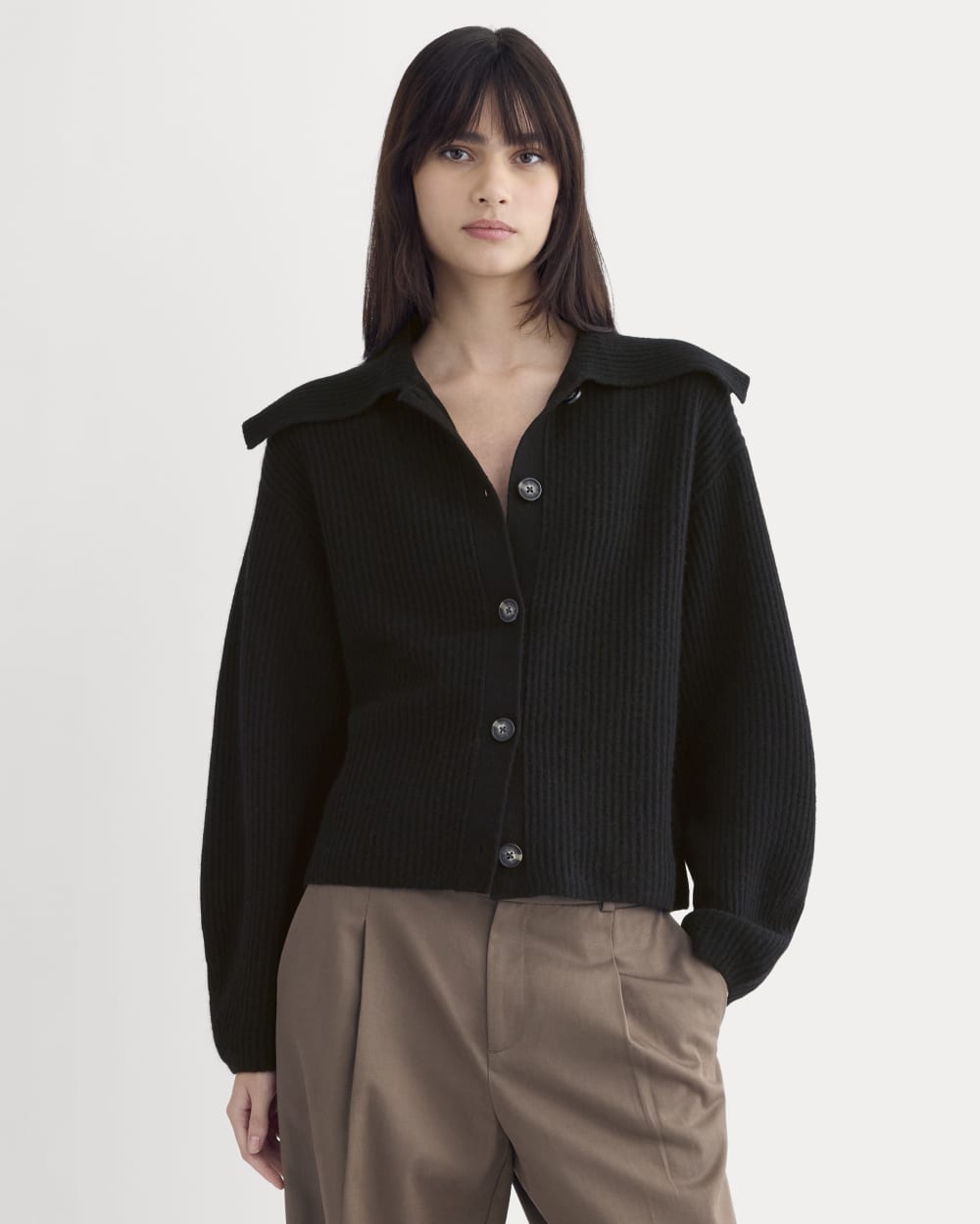 womens-fisherman-cardigan-wool-cashmere-black | primary