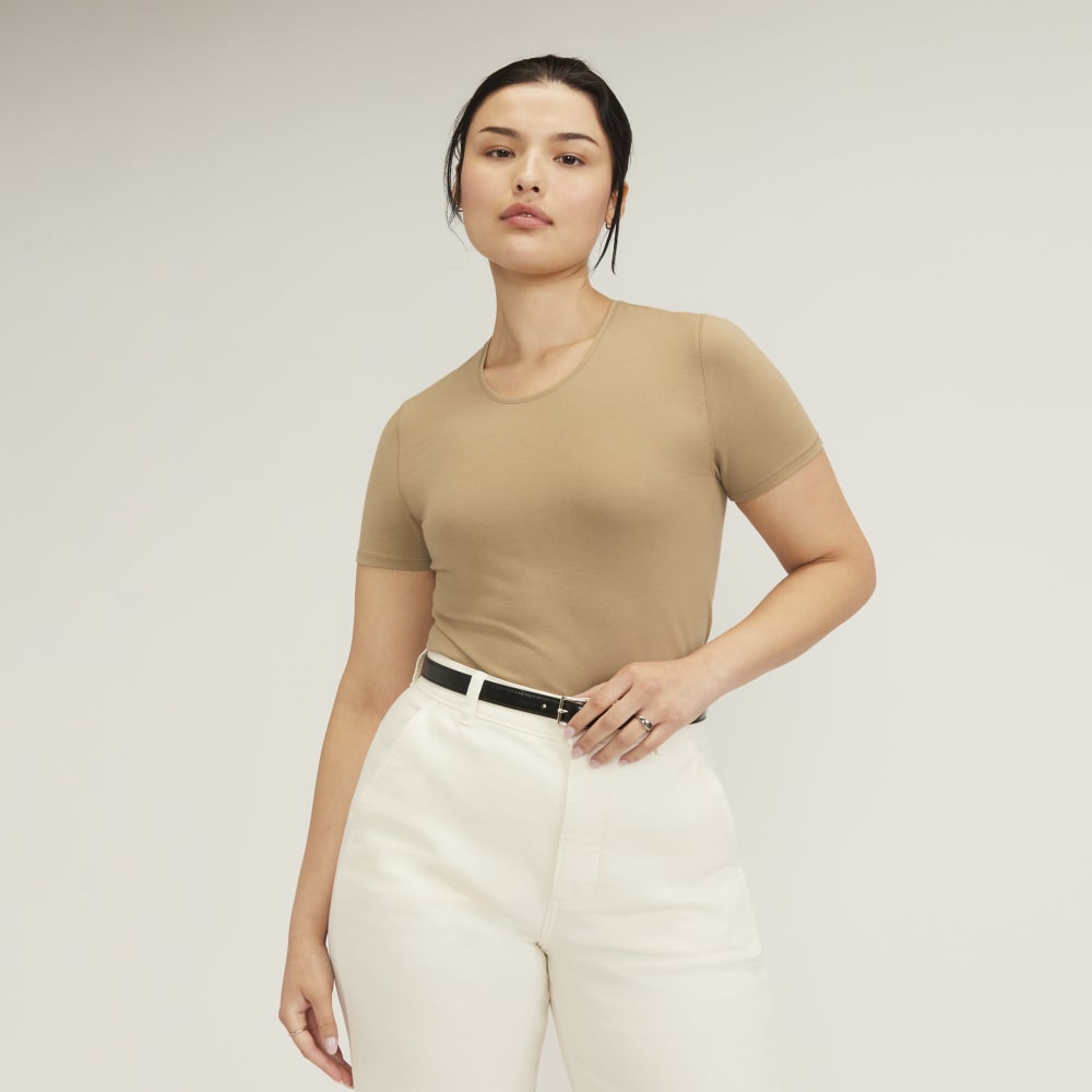 womens-supima-stretch-crew-neck-tee-tigers-eye | primary