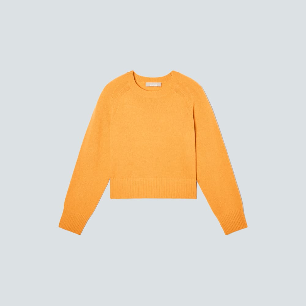womens-recashmere-cropped-crew-sweater-kumquat | alt