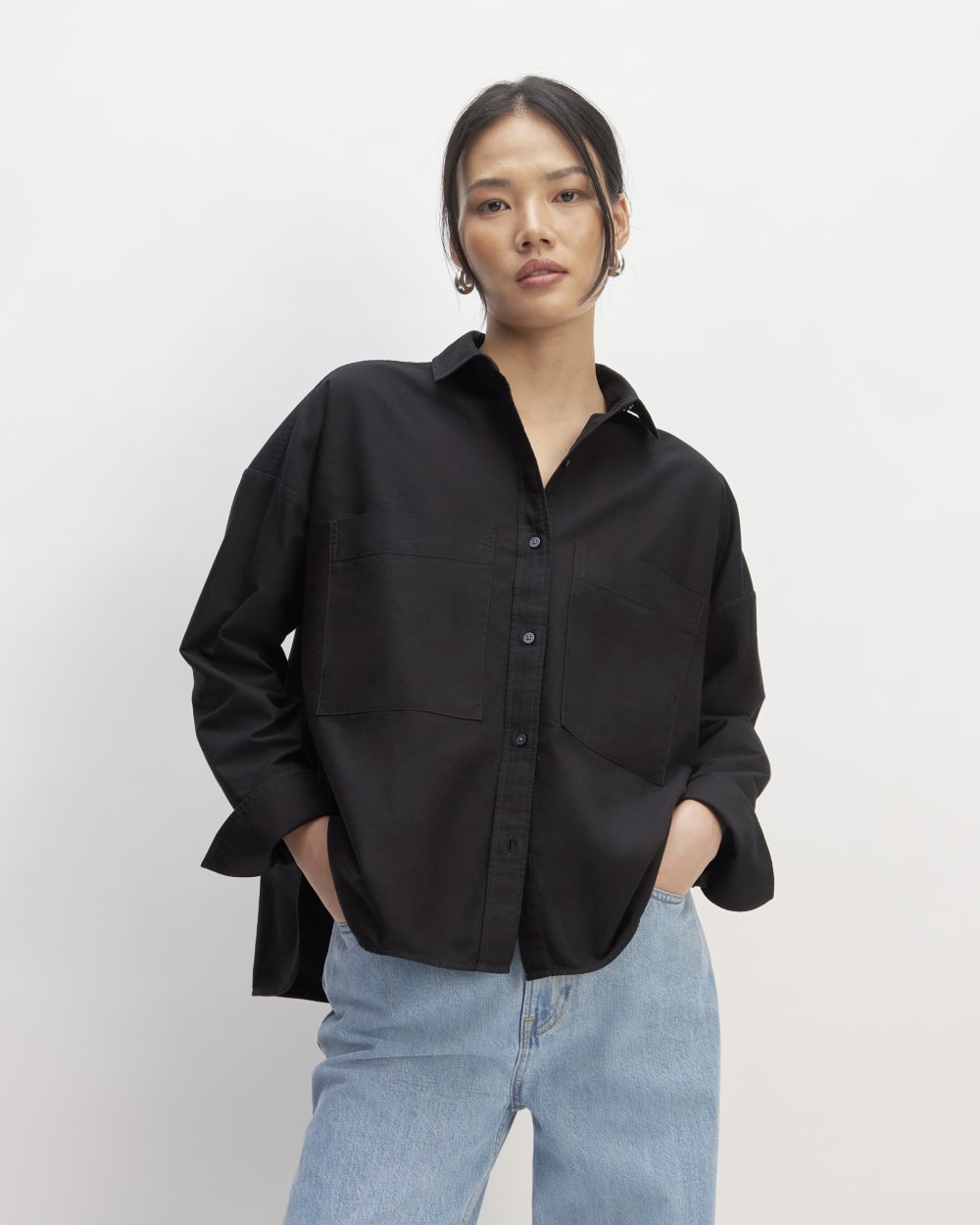 The Boxy Oxford | Black – Everlane