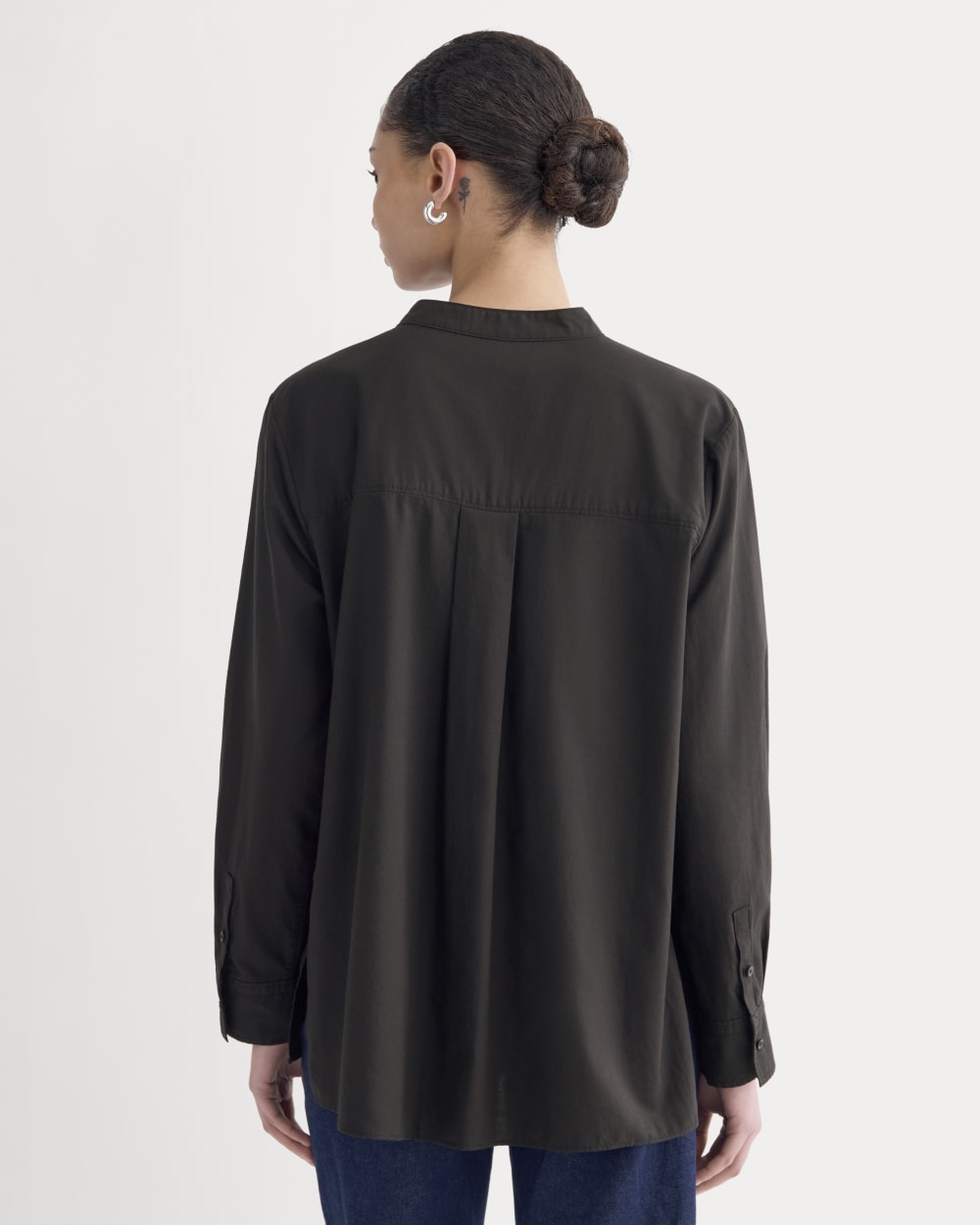 womens-pleated-shirt-in-silky-cotton-black