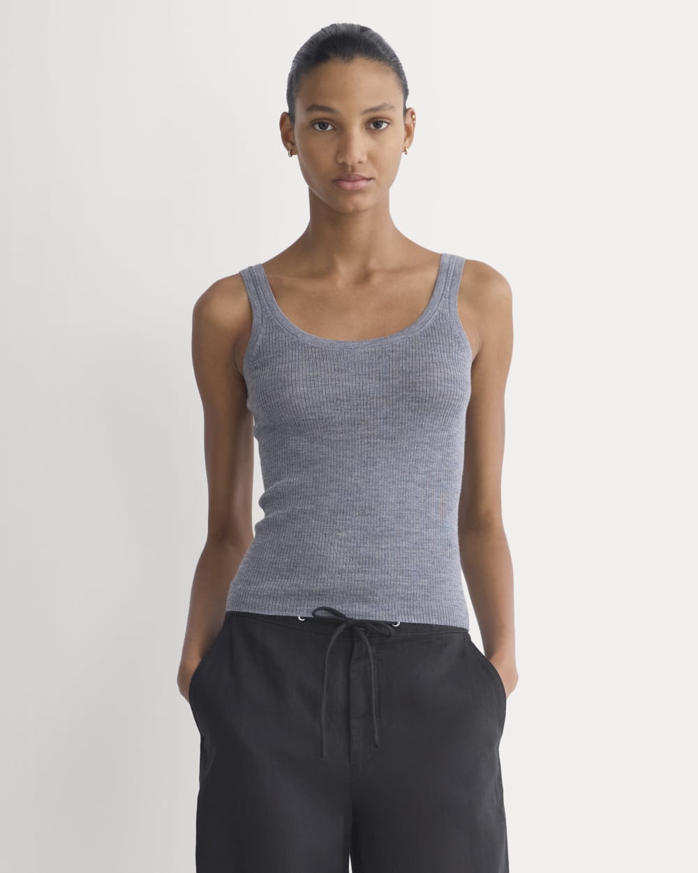 womens-light-ribbed-cami-in-soft-merino-heather-mid-grey | primary