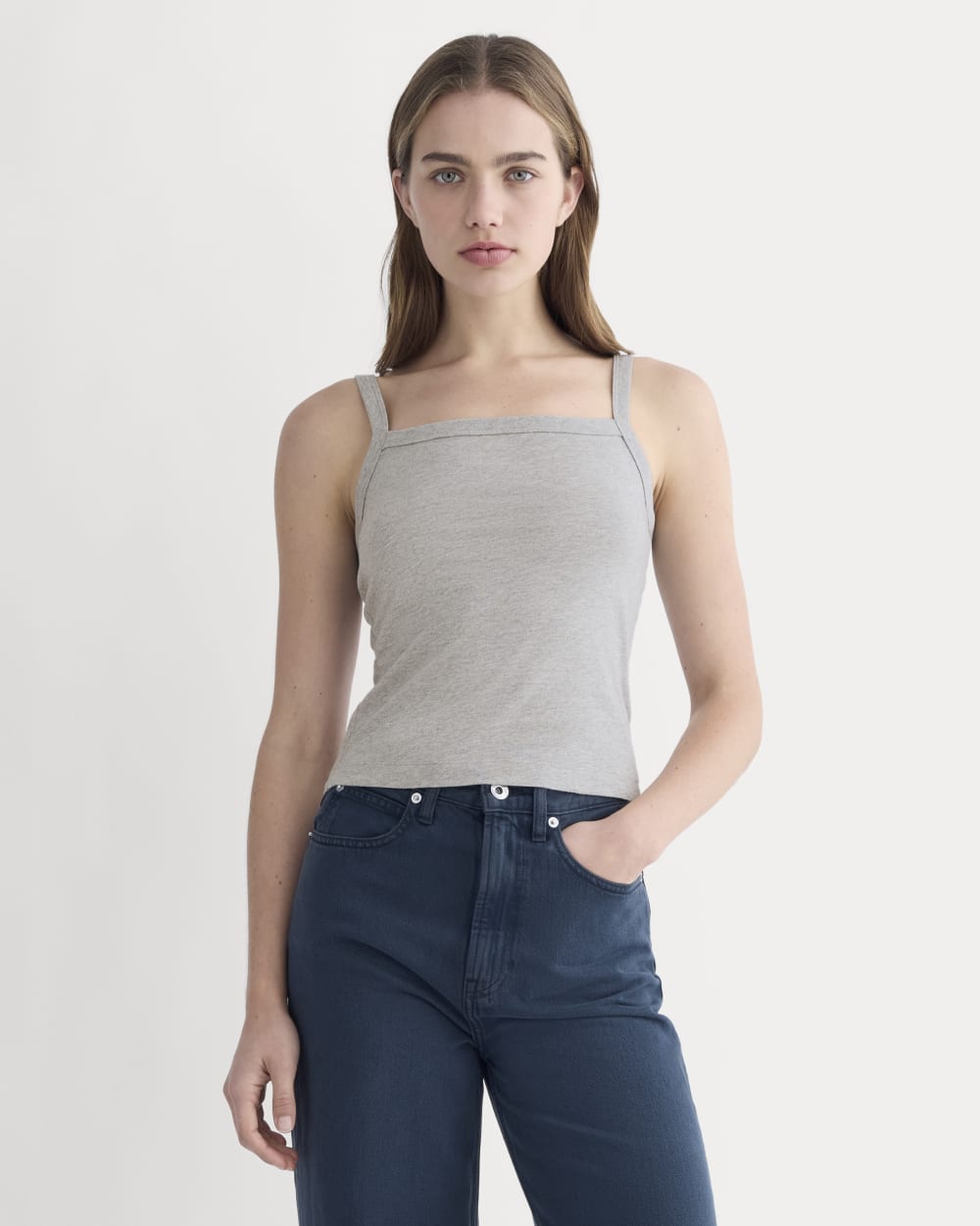 womens-essential-square-neck-tank-heathered-grey | primary