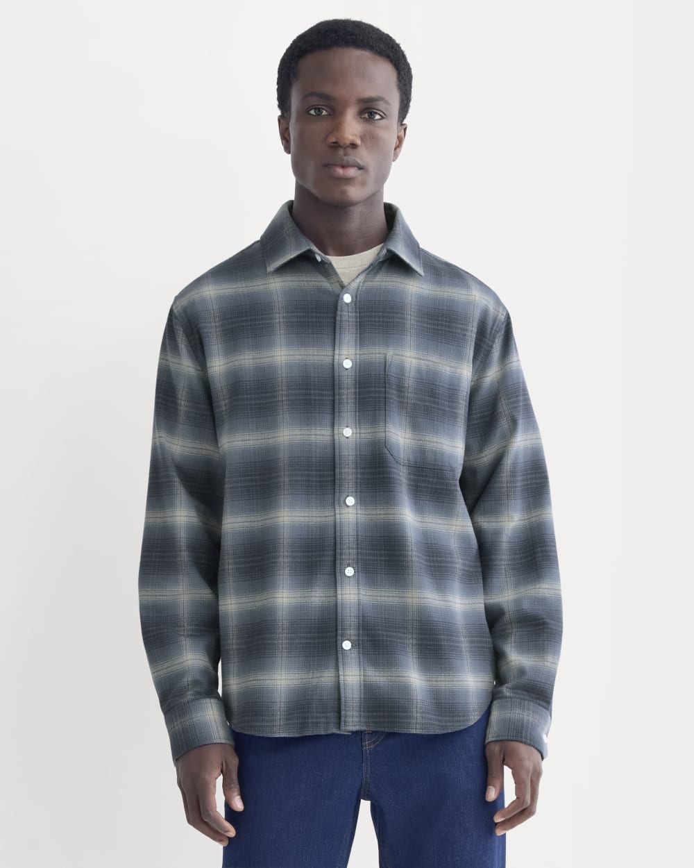 Brushed Flannel Shirt | Blue Ombre Plaid Everlane Brushed Flannel Shirt | Blue Ombre Plaid Everlane