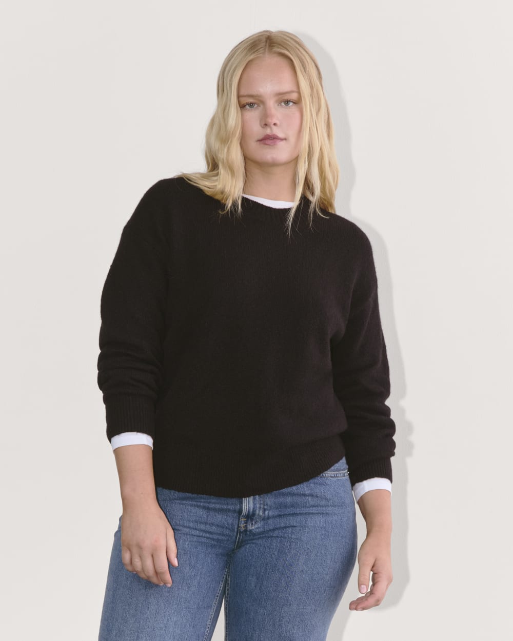 womens-luxe-cotton-cocoon-crew-sweater-black | primary
