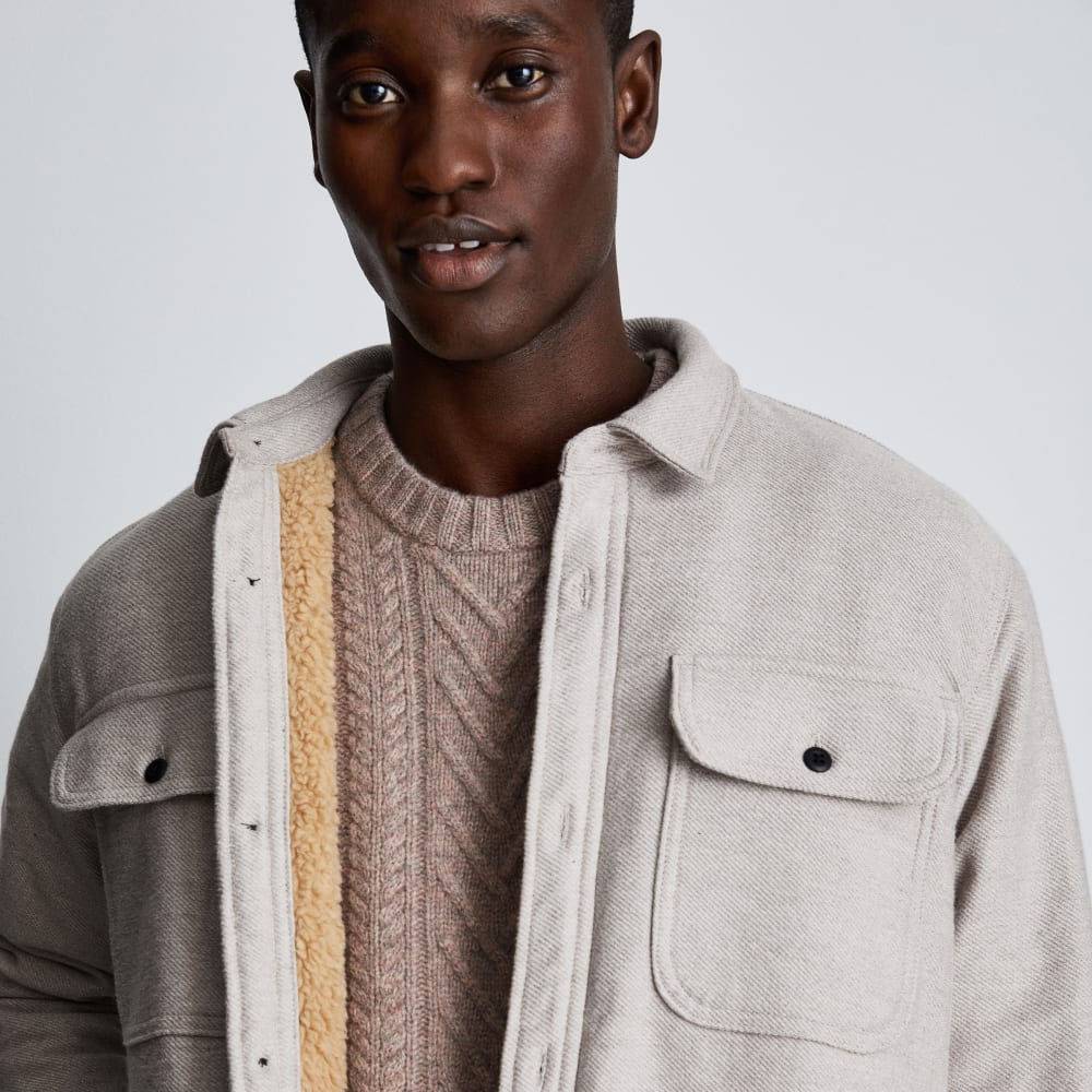 mens-fleece-lined-overshirt-burnt-sugar | alt