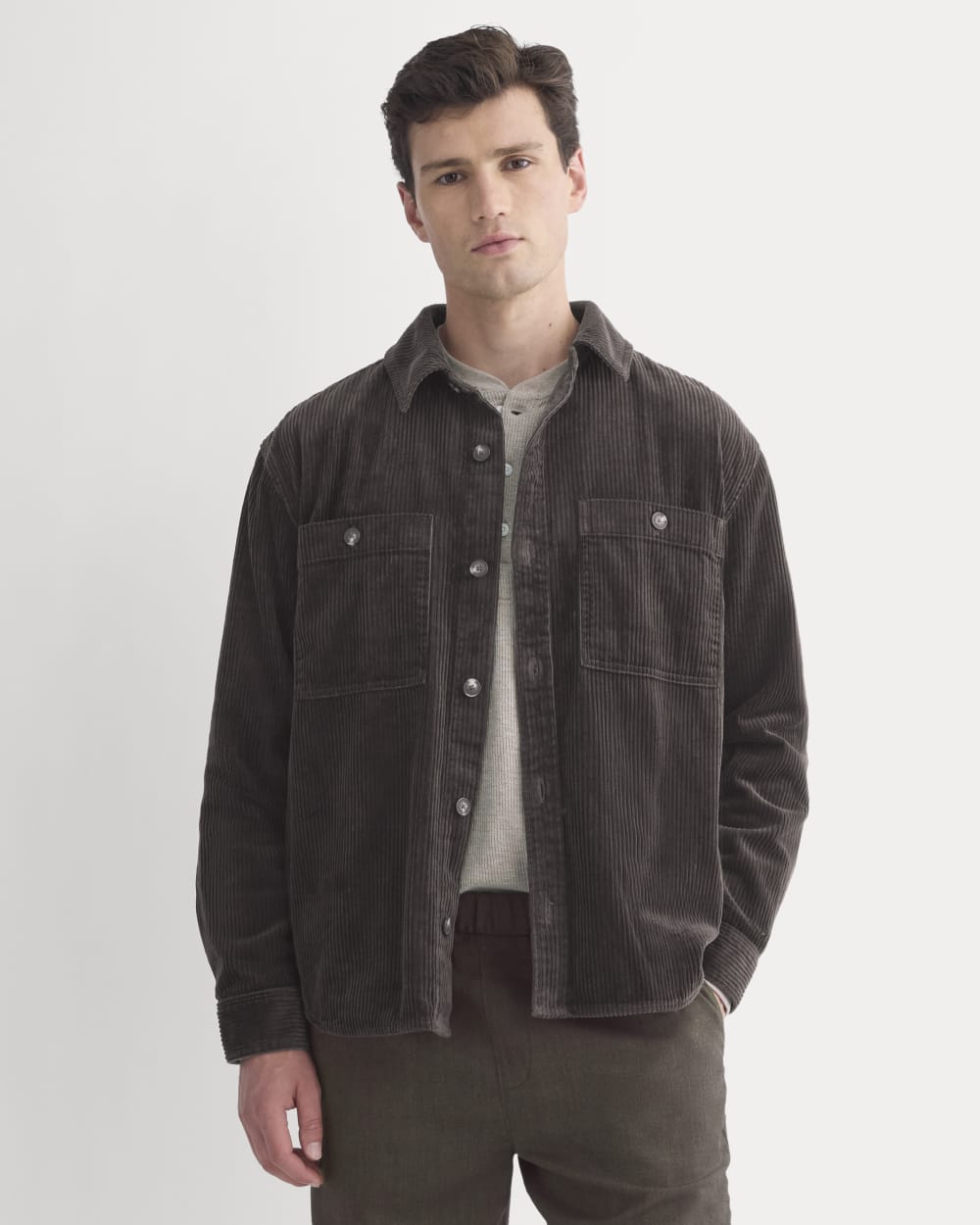 Everlane Wide Wale Corduroy Shirt In Dark Chocolate, Size XS, Cotton Everlane Wide Wale Corduroy Shirt In Dark Chocolate, Size XS, Cotton