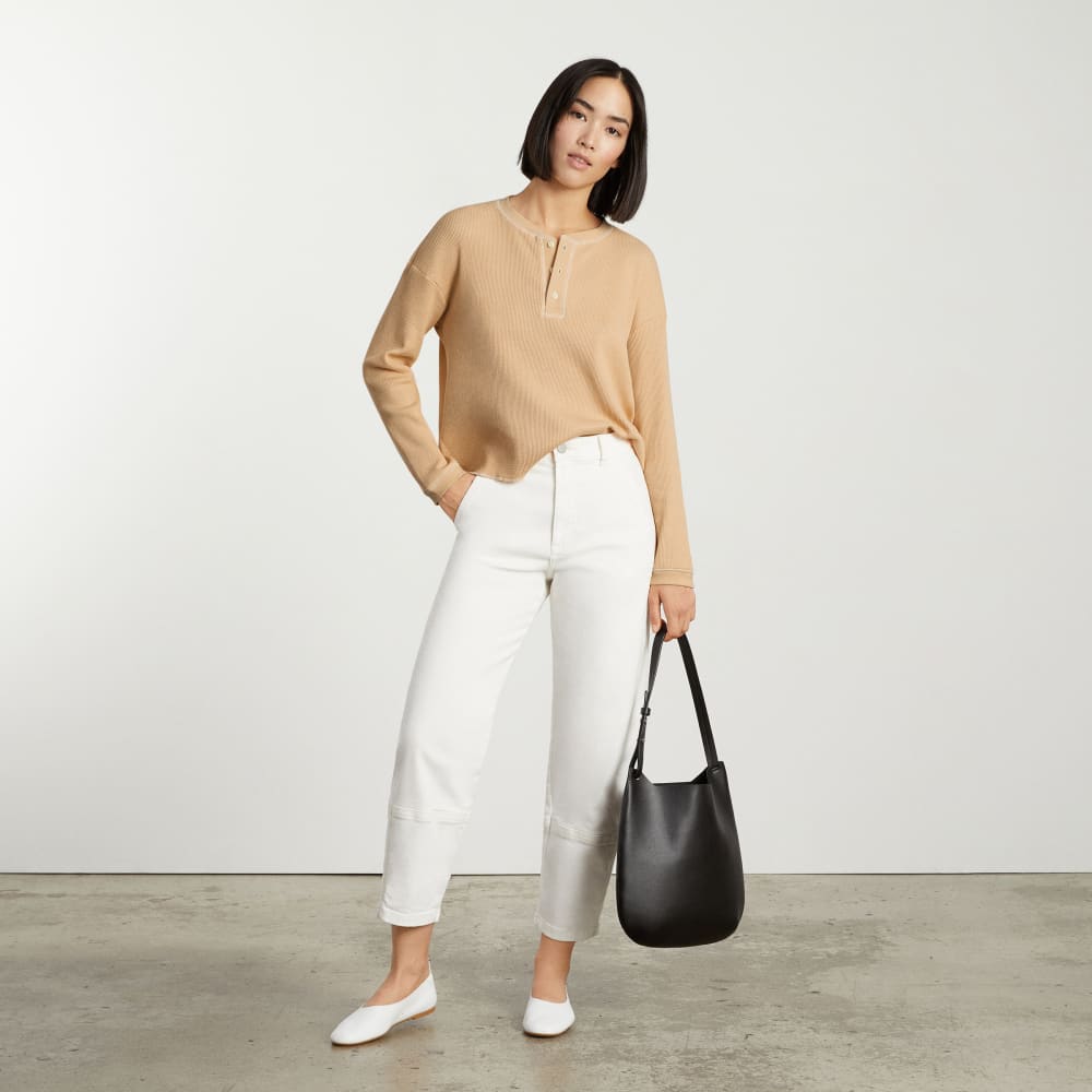 womens-organic-ctn-waffle-henley-sesame | alt
