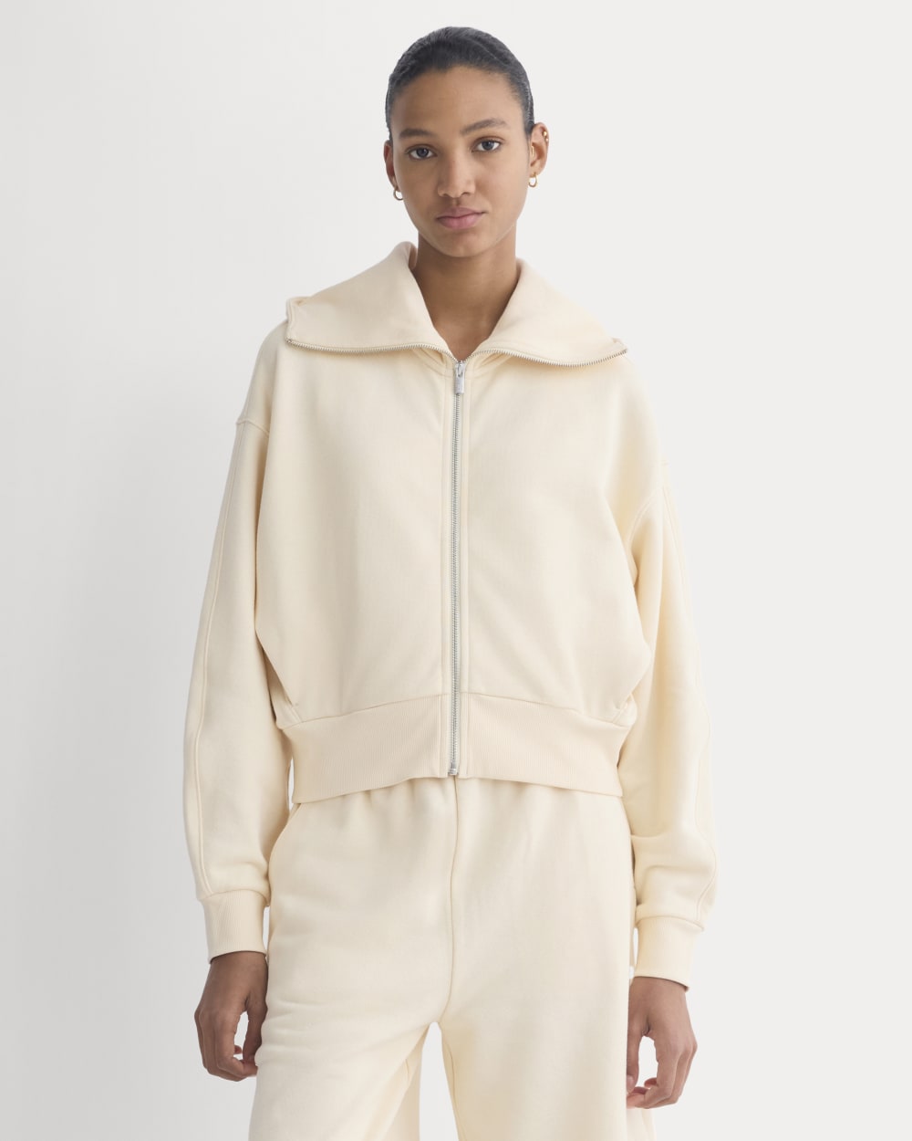 womens-lightweight-terry-crop-full-zip-parchment | primary