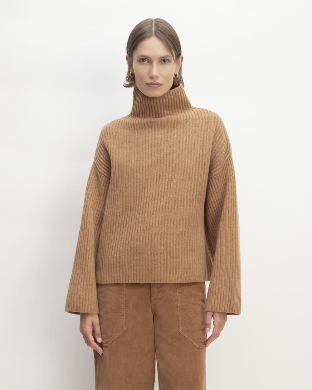 womens-felted-merino-funnel-pullover-deep-camel | primary