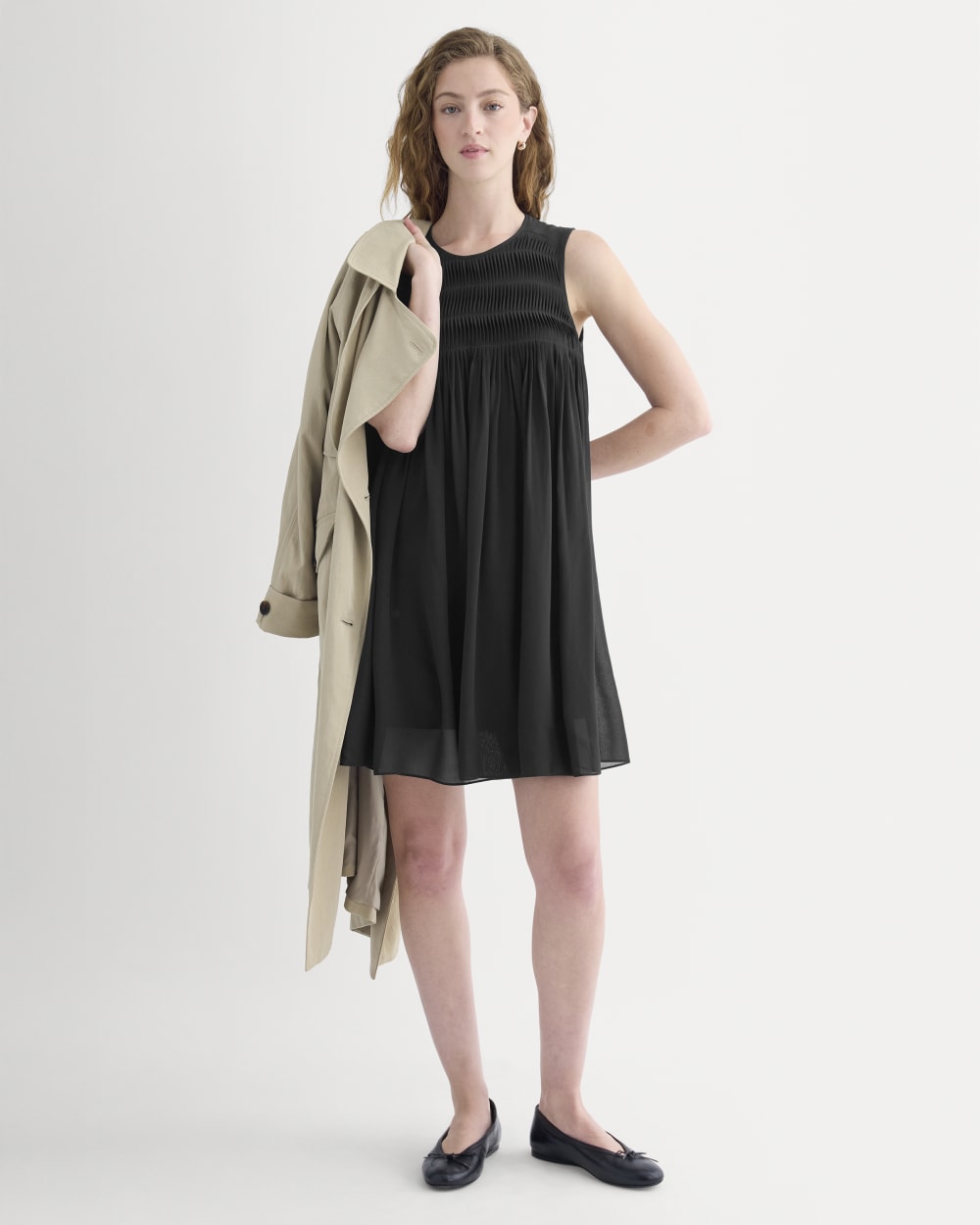 womens-twisted-pleated-mini-dress-silk-black