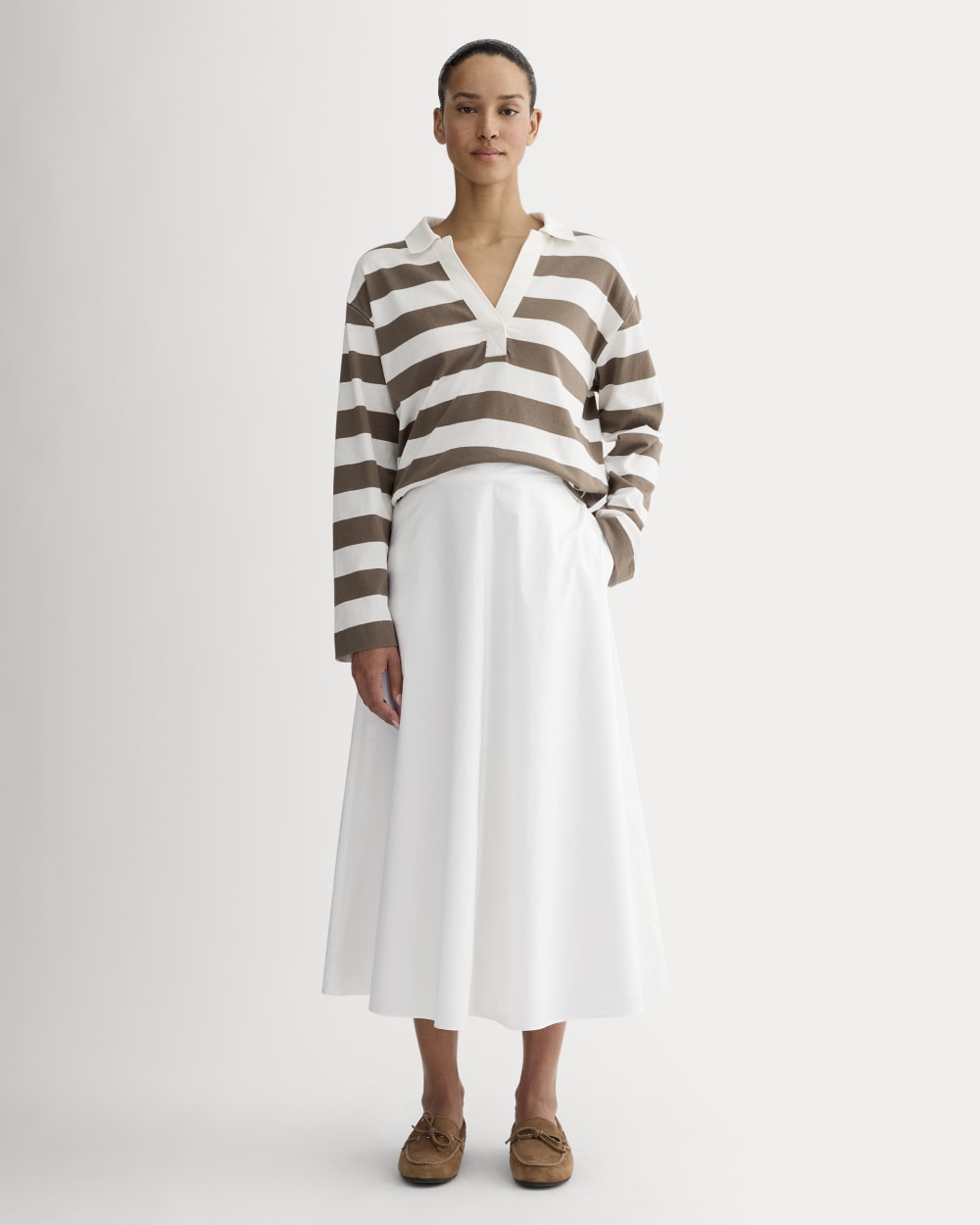 ★新品タグ付き★ Jacquard skirt white34 The Midi Skirt in Ultrasoft Cotton | White – Everlane